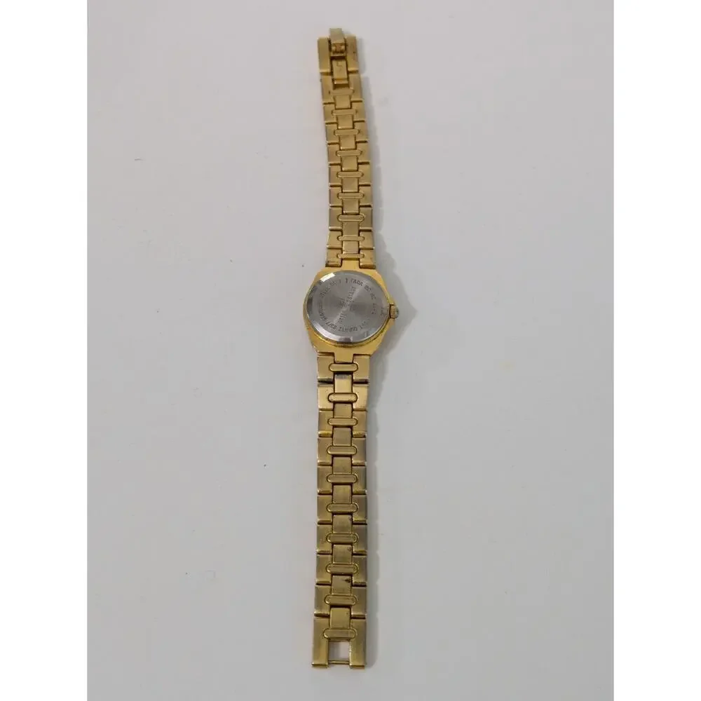 GII Gold Tone Quartz Ladies Watch Stainless Steel 8208 100ft‎ Water Resistant